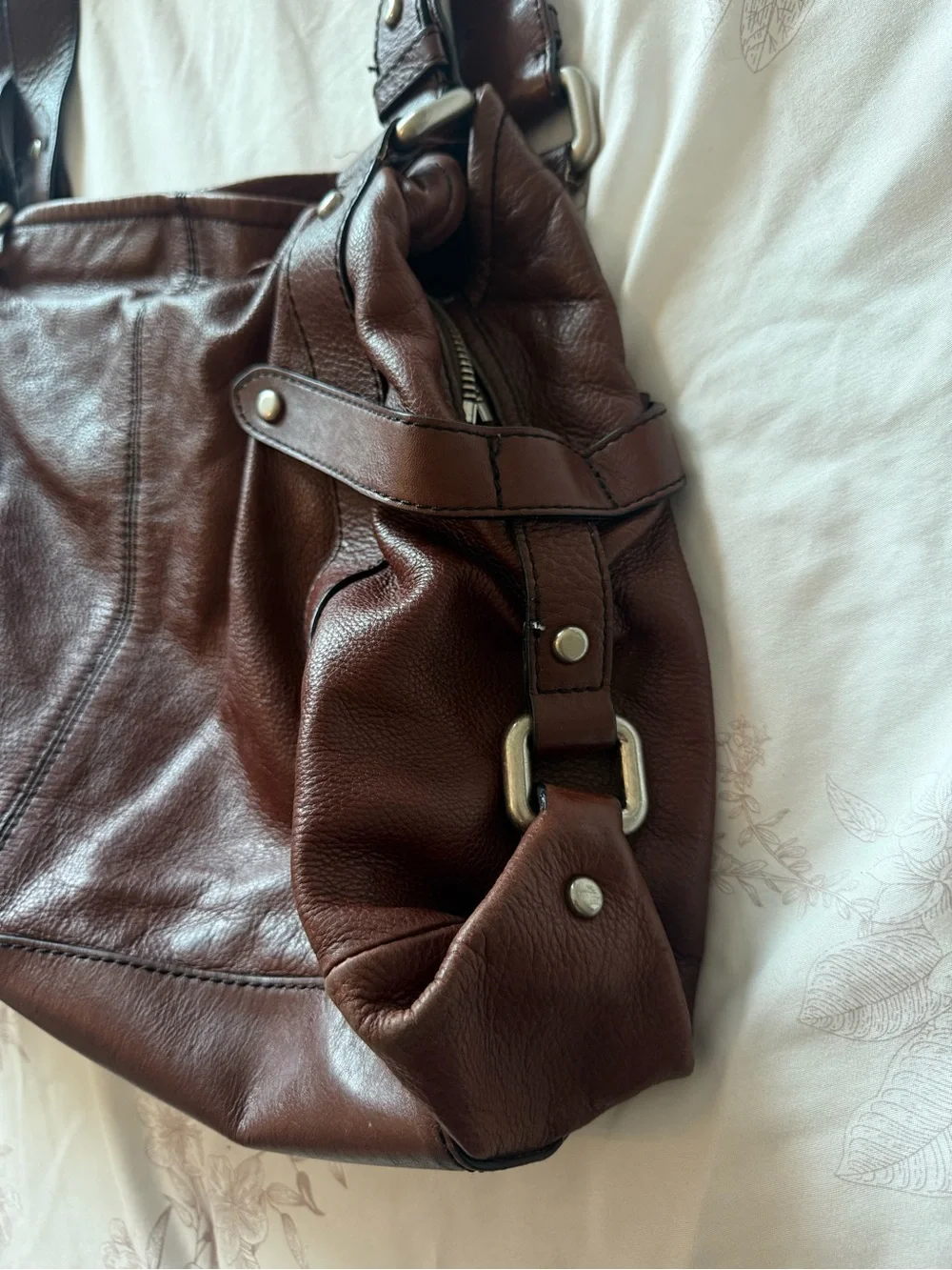 Fossil | Vintage Leather Maddox Satchel Hobo Buckle Handbag